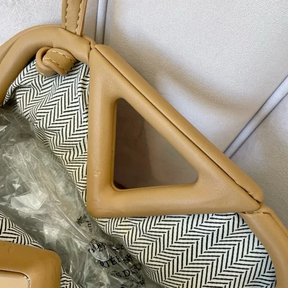 Faux Leather Tan Dumpling Bag - Picture 4 of 5